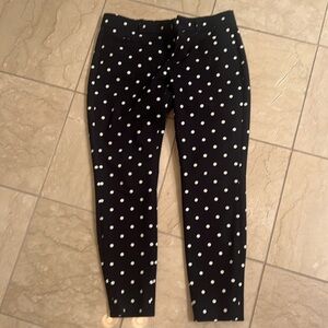 Blue and white polkadot banana Republic skinny fit ankle pants